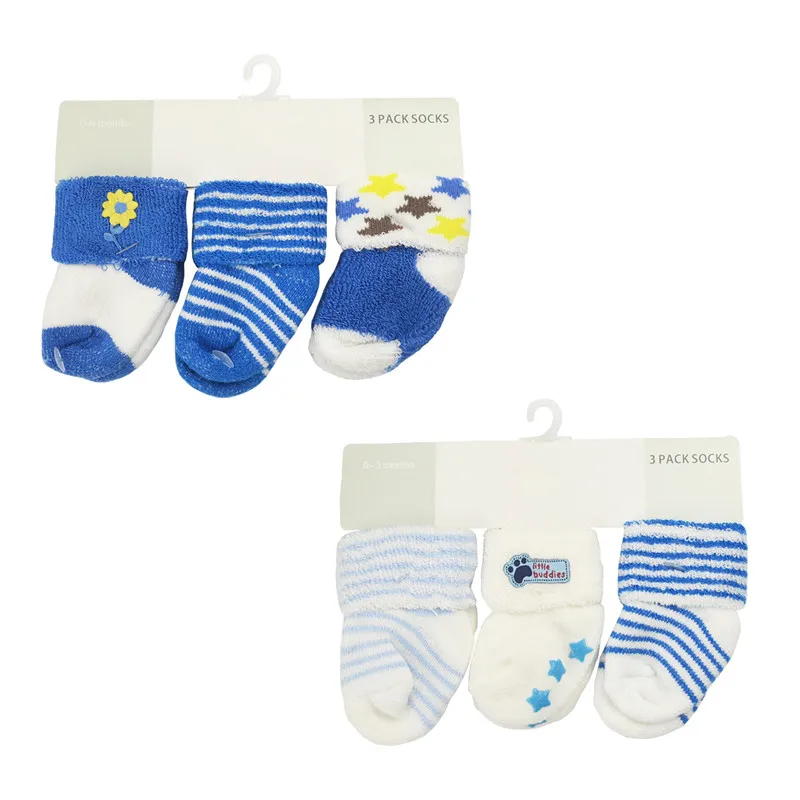 6 пара/лот, махровые носки для новорожденных хлопковые носки для маленьких мальчиков и девочек 0-3 месяцев, теплые эластичные весенние/осенние/зимние детские аксессуары - Цвет: 8