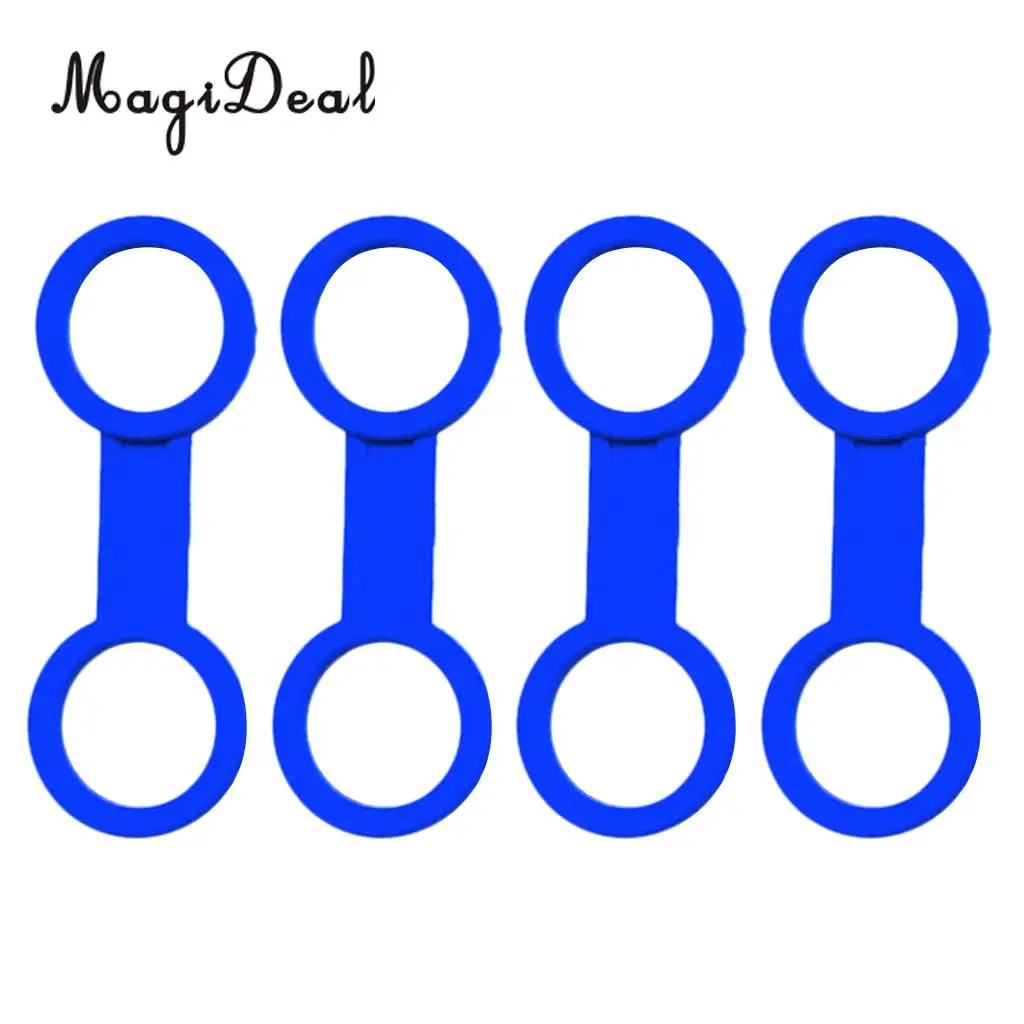 MagiDeal  4 Pcs Snorkel Keeper Rubber Blue + 1x Plastic Detachable Clip Retainer for Scuba Diving Snorkel Gear Spare Parts