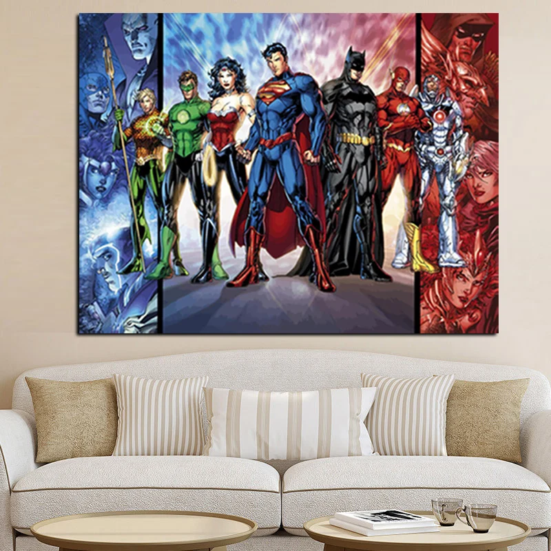 

Cartoon Superman Anime Posters and Prints Canvas Painting Movie Pop Art Wall Picture Scandinavian Nordic Style Kids Decoration