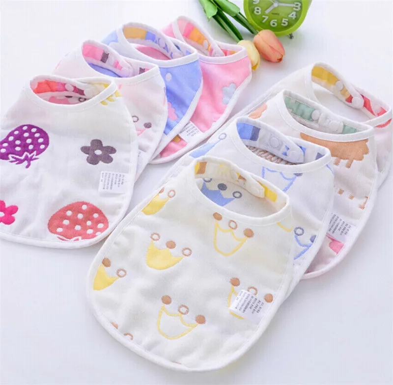 

PUDCOCO Cute 10pcs Set Baby Bibs Pure Cotton Bandana Feeding Kids Toddler Unisex Saliva Towel