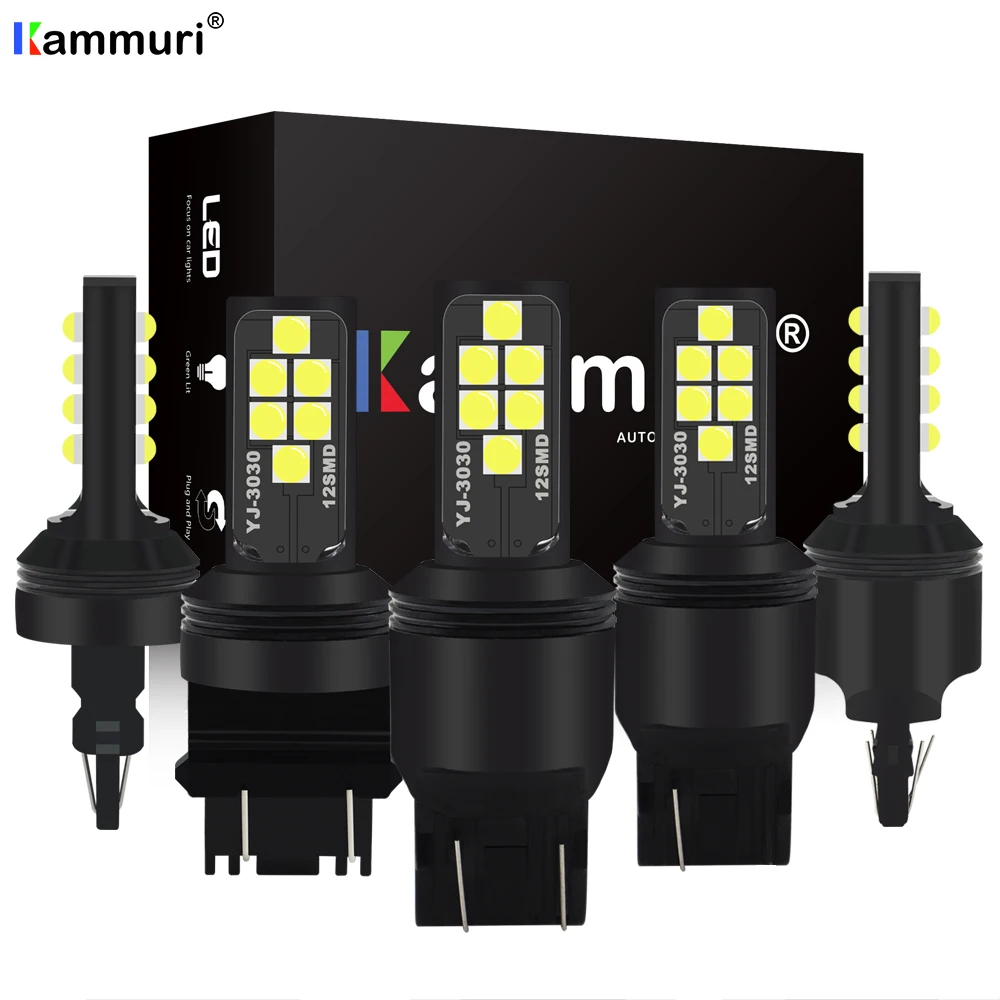 

KAMMURI T20 W21W LED W21/5W LED W21 5W 7440 7443 LED Bulb T25 3157 3156 p27/7w Car Brake Reverse Light 12V Lamp Turn Signal