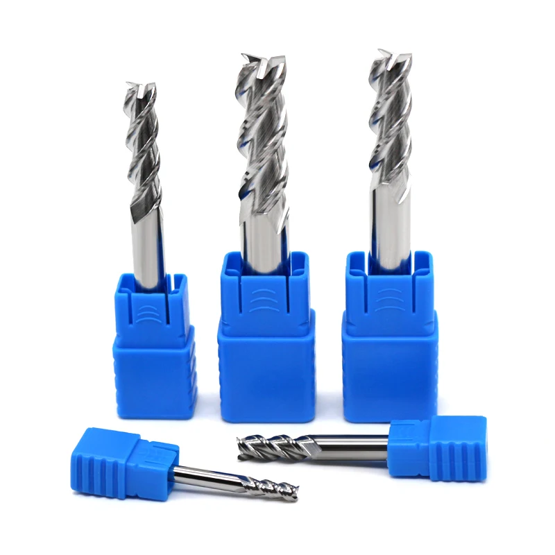 

5PCS HRC50 3Flute End Mill 1mm 1.5mm 2mm 2.5mm 3mm 4mm 5mm 6mm 8mm 10mm 12mm Aluminum Milling Cutter Helix Flat Endmills