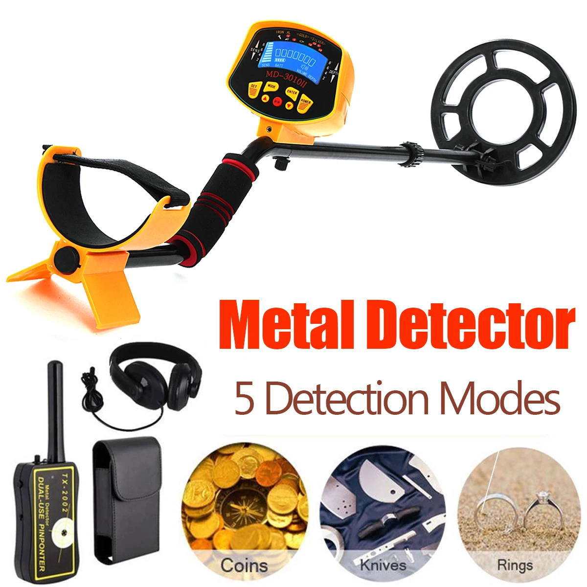 

MD3010II TX-2002 Pinpointer Metal Detector Searching Gold Digger Deep Sensitive Treasure Hunter Metal Finder Seeking Tool