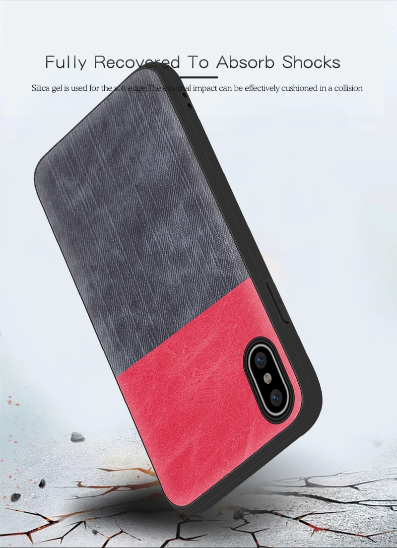 For Iphone 7 Case Iphone X XR Cases Denim Fabric Anti-knock Cover Soft TPU Vintage Shell For Iphone 6 6s 8 Plus XS Max Case 2019