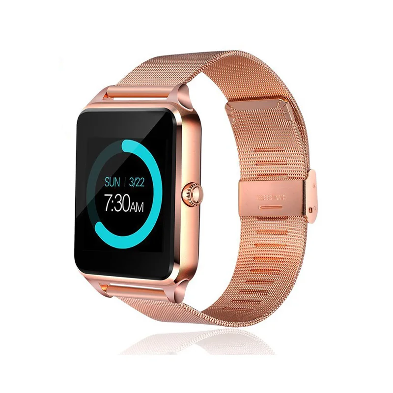 Смарт-часы Z60 GT09 для мужчин и женщин, наручные часы с Bluetooth, поддержка SIM/TF карты, наручные часы для Apple, Android Phone, PK DZ09 - Цвет: Золотой