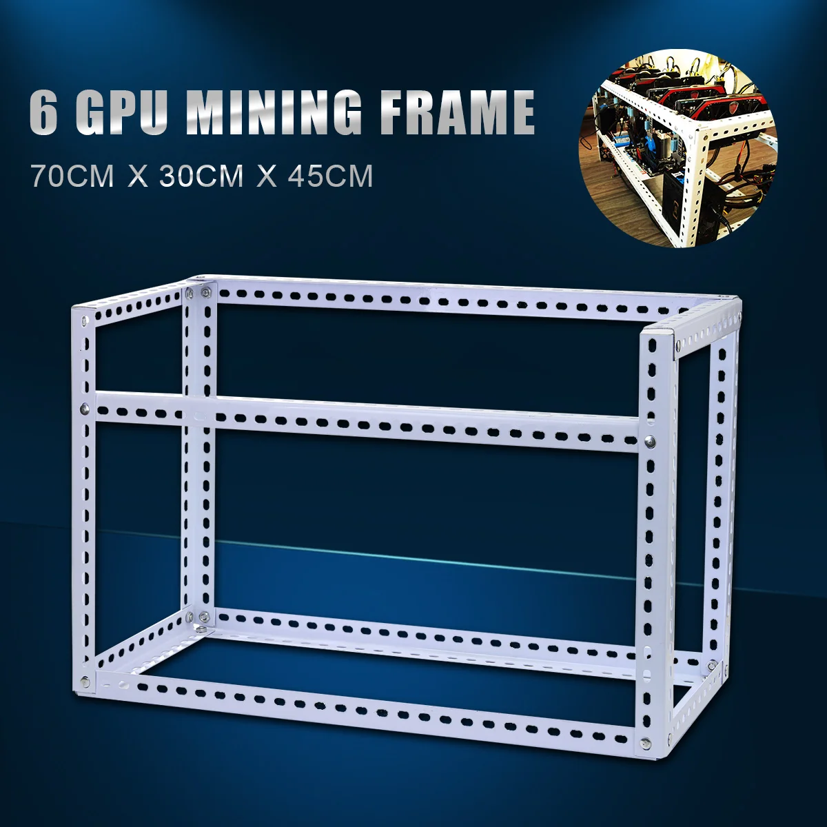 

New DIY Steel Stackable Miner Frame Case 6GPU Mining Rig Frame 70cm*30cm*45cm for Bitcoin BTC Mining Crypto Machine White