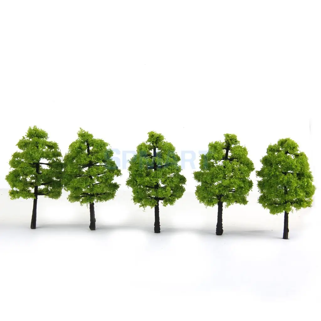 MagiDeal 20Pcs/Pack Plastic 1/100 Scale Model Trees Train Railroad Railway Street Forest Scene Scenery Landscape