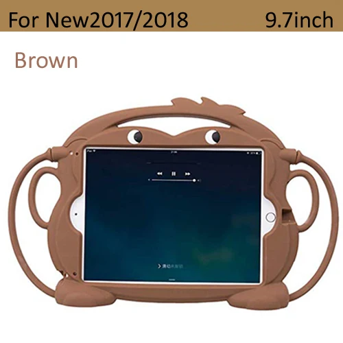 Чехол для iPad air 9,7 силиконовая обезьянка, Детский милый Ударопрочный Мягкий портативный светильник защитный чехол - Цвет: new2017 2018 brown