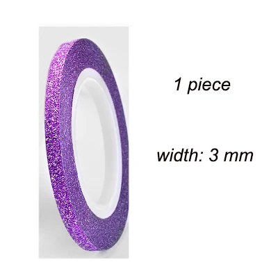 Матовая наклейка для ногтей ширина круга 1 2 3 мм цветной дизайн ногтей Наклейка s маникюрный круг самоклеющаяся наклейка s накладные ногти NDL - Цвет: Purple 3mm