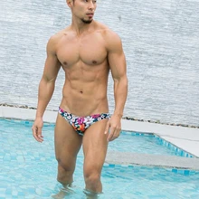 Сексуальный купальник с цветочным принтом, мужские пляжные спортивные шорты для серфинга, шорты для бассейна, мужские плавки, купальный костюм Sunga, купальный костюм