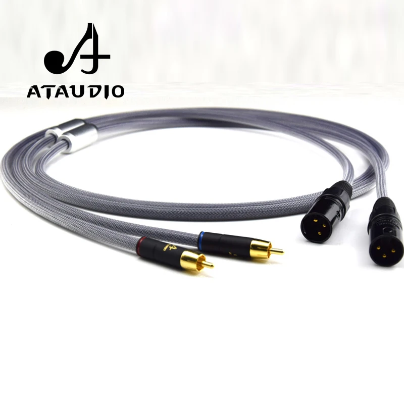One Pair Ataudio Hifi 2 Rca Malel To 2 Xlr Male Audio Cable High