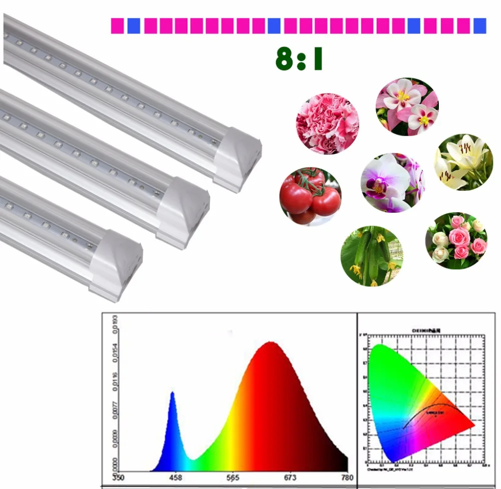 Комнатное растение светодио дный светать для цветения фруктовых 8:1 спектра T5 30 см Упаковка из 5