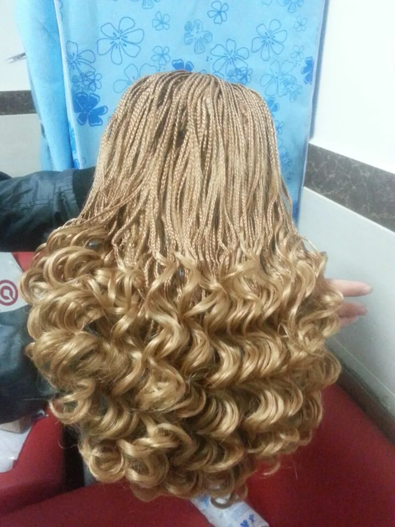 Heat Resistant light blonde Braiding Kanekalon Hair Synthetic Lace Wig