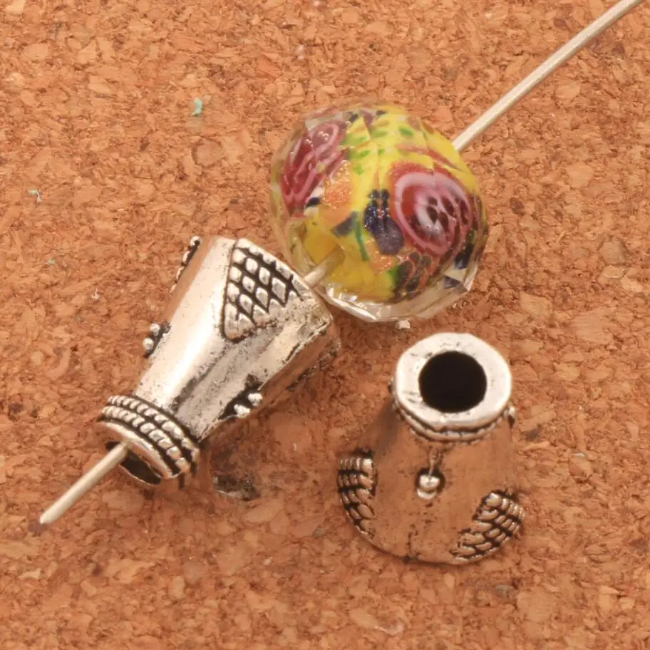 

Triangle Dots Cone End Caps 9.3x9.5mm 27PCS Antique Silver Bead cap Jewelry Findings Components L1088