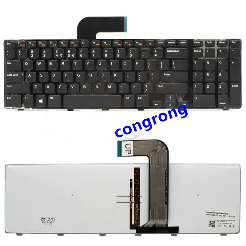 Клавиатура для ноутбука dell 5720 7720 N7110 17R L702X клавиатура с подсветкой в черном и