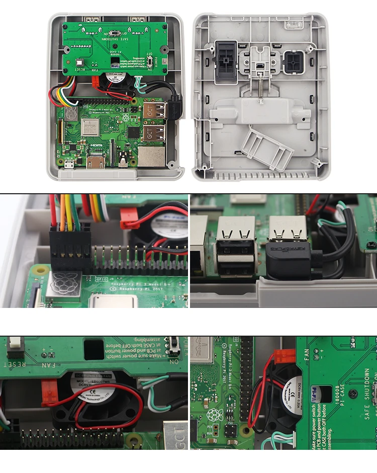 Retroflag SUPERPi CASE-J безопасное отключение перезапуска чехол + 2 Геймпад + 32 ГБ SD карта + HDMI + 3A адаптер питания для Raspberry Pi 3 B +