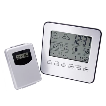 

Wireless Thermometer Hygrometer Weather Station Digital Indoor/Outdoor Temperature Humidity Meter Date Alarm Clock 30%OFF