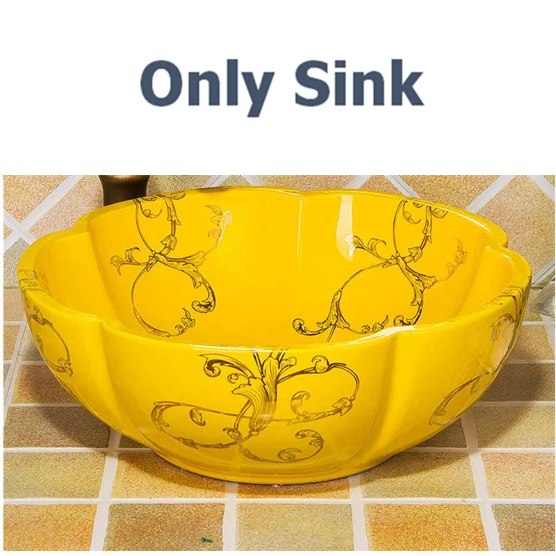 Only sinks Цветок черный ванная комната Lavabo керамический Счетчик Топ умывальник Cloakroom ручная роспись сосуд Раковина цветные раковины для ванной - Цвет: Only sinks