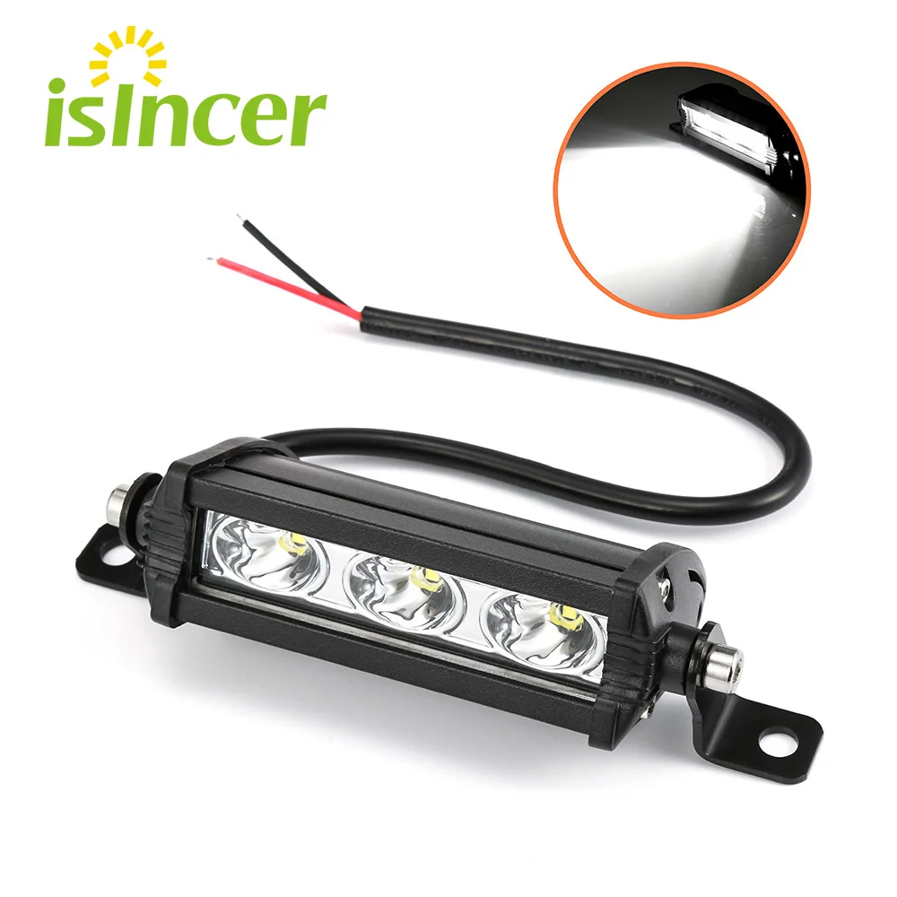 led bar Isincer 9 Вт автомобиля светодиодные работы бар светодиодных чипов Водонепроницаемый внедорожнике работы лампы фар ATV внедорожник 4WD лодка грузовик для Jeep BMW