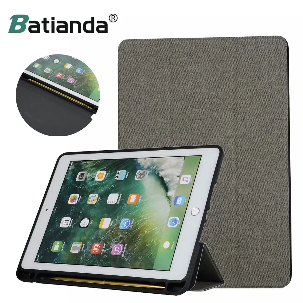 

Smart Case For ipad 2017 2018 9.7 inch Case With Pencil Holder/Slot PU Leather Soft Cover for iPad air/air 2 Tablet Case
