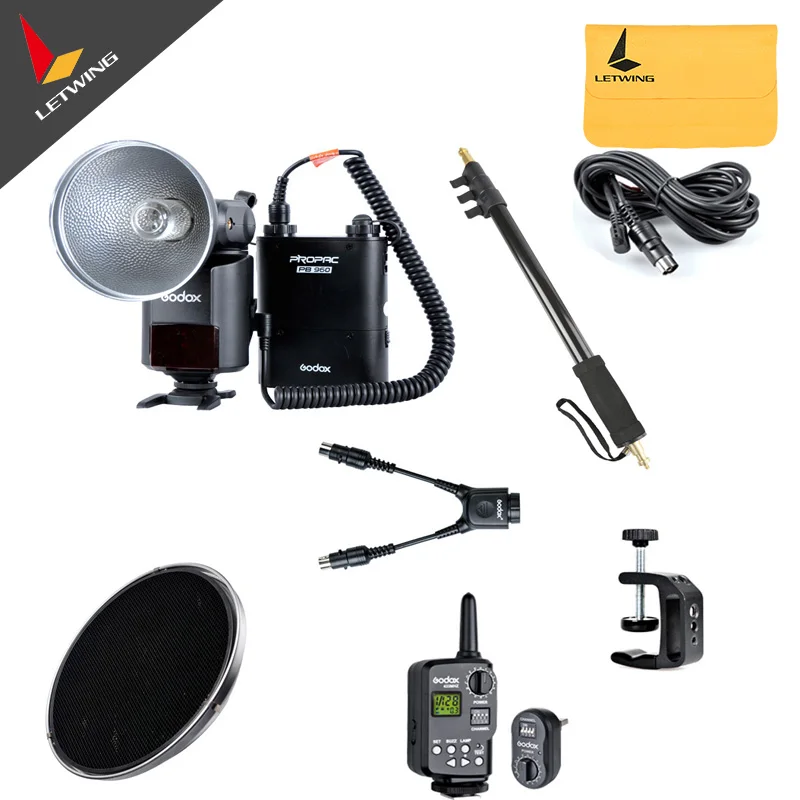

GODOX Witstro AD360 Powerful Portable Flash Pack Kit&FT-16 Trigger&Light Boom&Extension Power Cable.etc With Black Battery