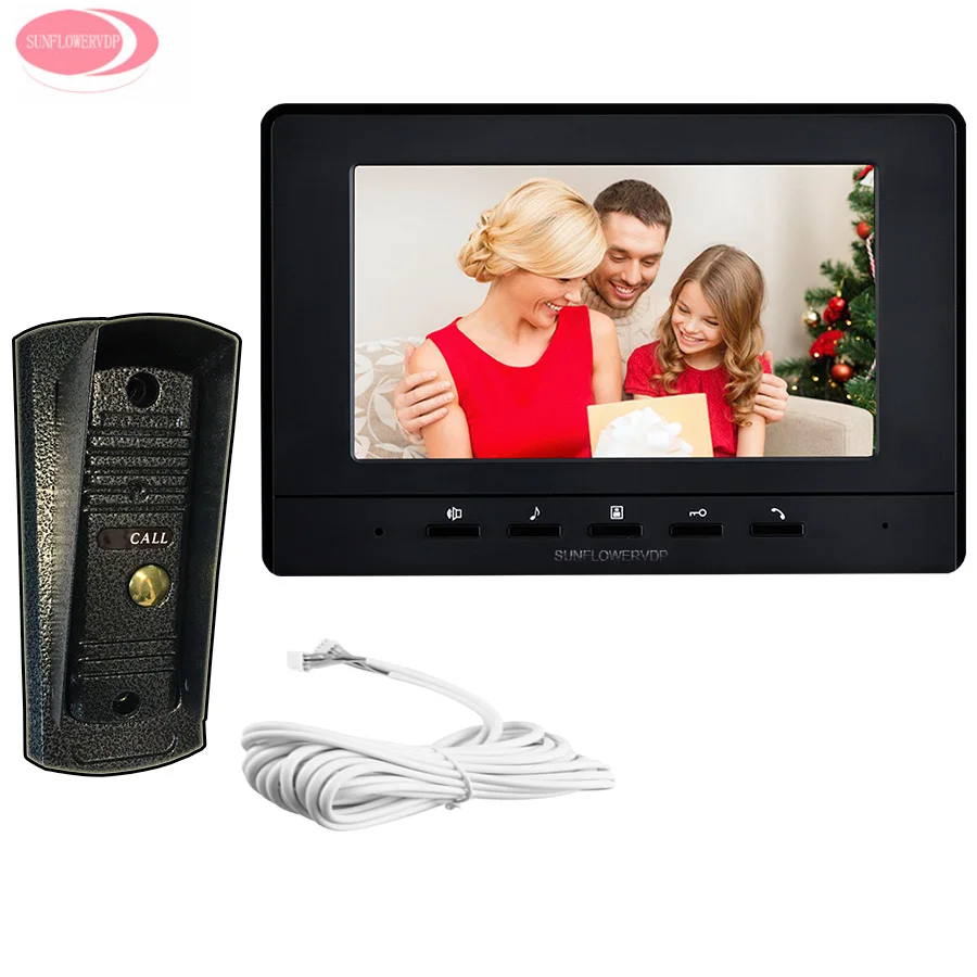 

7'' Color Video Door Phone For Home Metal Waterproof Camera Video Door Intercom System Infared Night Vision Smart House Doorbell