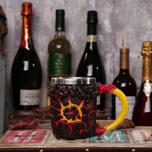 Персонализированные Череп кружка с двойными стенками кофейная чашка креативная Нержавеющая Сталь Рыцарь Танкард Дракон питьевой чай чашка Рождественский подарок