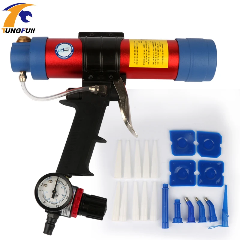 

Pneumatic Caulking Gun Glass Glue Air Rubber Guns Tools Sealant Finishing Tools 310ml Cartridge Gun Paint & Decorating