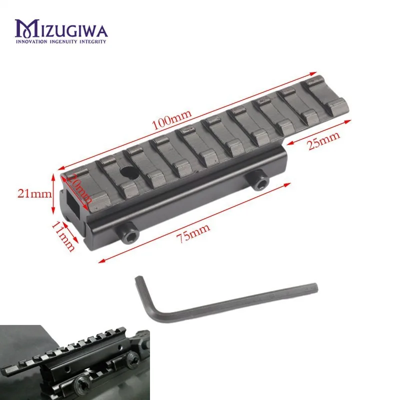 MIZUGIWA Scope Adapter Rail Mount Crossbow Airgun 3/8" Dovetail to 7/8