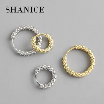 

SHANICE Women 100% 925 Sterling Silver Hoop Earring Round Circle Loop Glint Gleam Gypsophila Simple Hoop Earrings Piercing