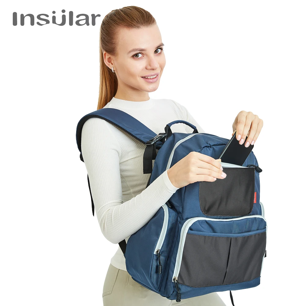 

INSULAR Diaper Bag Waterproof Mummy Nappy Backpack Nursing Bags Baby Care Multi-Function Travel Shoulder Durable Maternity Hot
