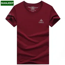 NIANJEEP brand Cotton men’s T-shirt New 2017 Summer male short sleeve T shirts Solid casual Fit O-neck young T shirt men Tops