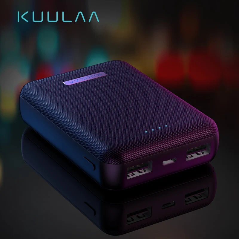 

KUULAA Power Bank 10000mAh Portable Charge Pover Bank 10000 mAh Dual USB Mini External Battery Charger For Xiaomi Mi 8 PoverBank
