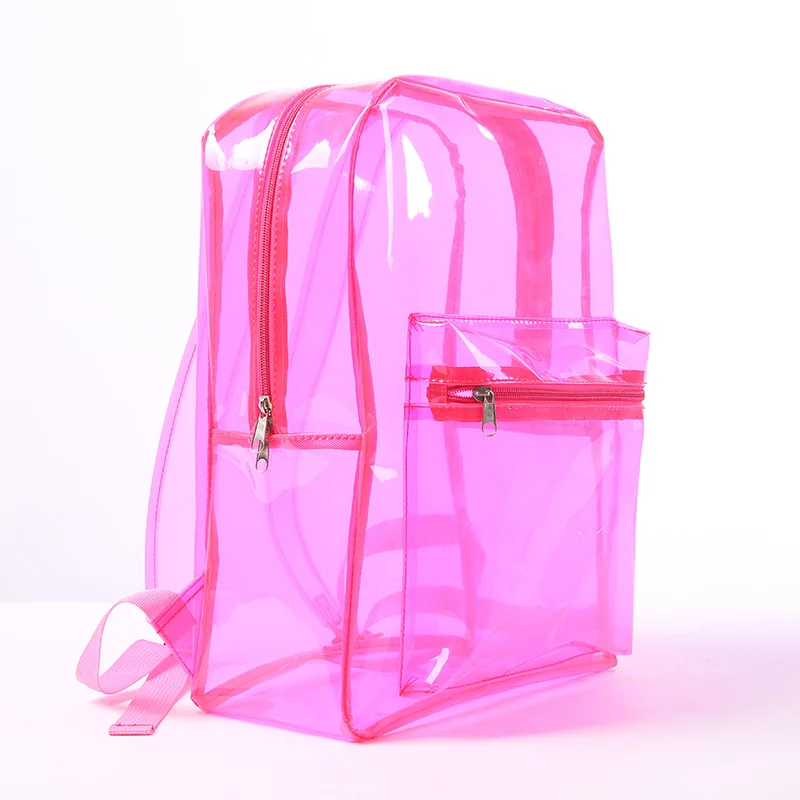 

Bycobecy PVC Sewing Style Backpack Transparent Basic Bag Plastic Backpack Travel Bag New Unisex Bag Organizer Transparent