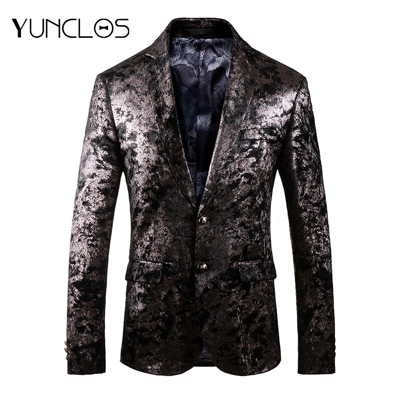 YUNCLOS 2019 для мужчин Блейзер Slim Fit мужской свадебный костюм куртки высокое качество зимние masculino