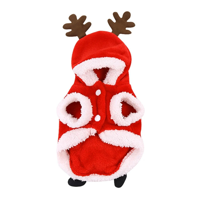 Зимняя Рождественская домашняя собака одежда для косплея нарядная толстовка с Санта-Клаусом и оленем кукла собака пальто одежда милая одежда для щенков