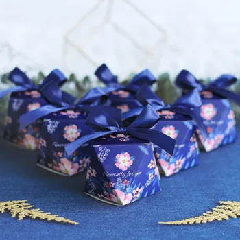 

20pcs Creative Diamond Candy Box Wedding Favors and Gifts Candy Box Packaging Blue Ferrero Candy Box Chocolate Paper Gift Box