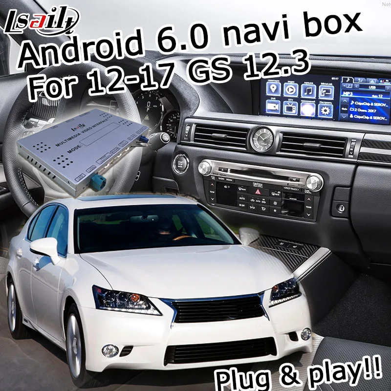 Android 6 0 GPS navigation box for Lexus GS 2012 2017 etc video interface with knob