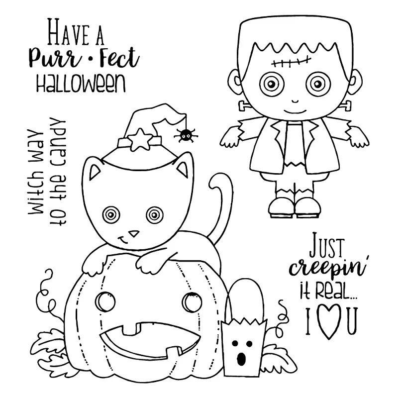 

AZSG Pumpkin Zombie Silicone Clear Stamps/Seal For DIY Scrapbooking Decorative Card Making Craft Fun Decoration Supplies
