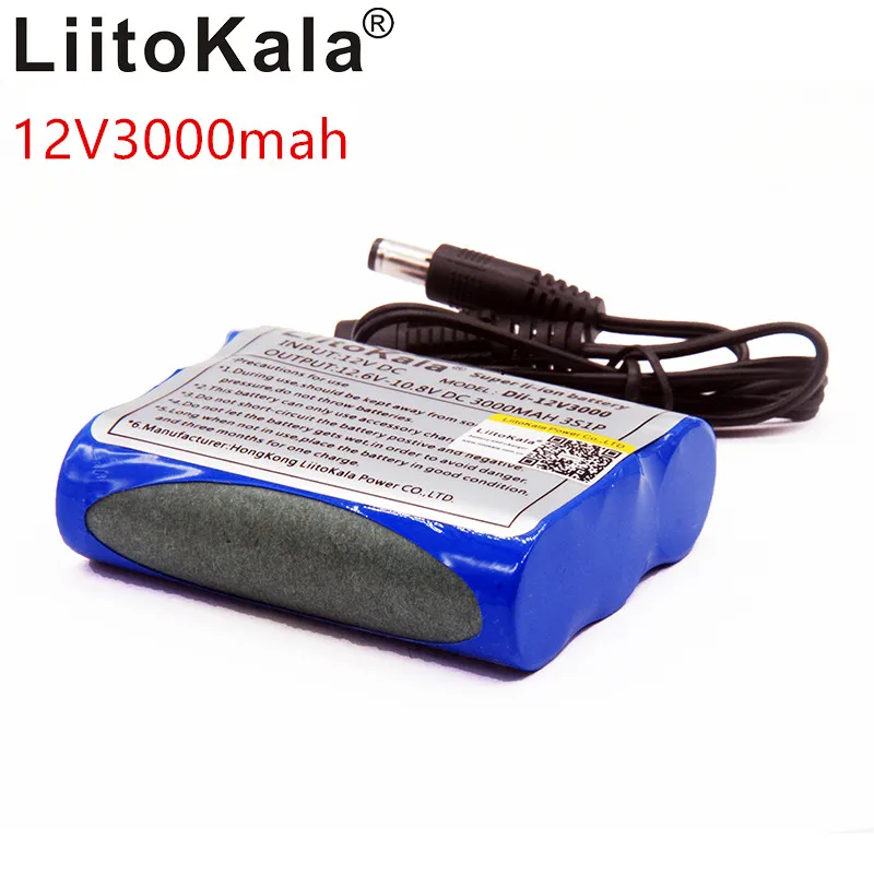 Liitokala 12V 3000mAh Lithium Battery 3 Series 1 Rechargeable Battery Protection Board Standby Monitor Power Supply