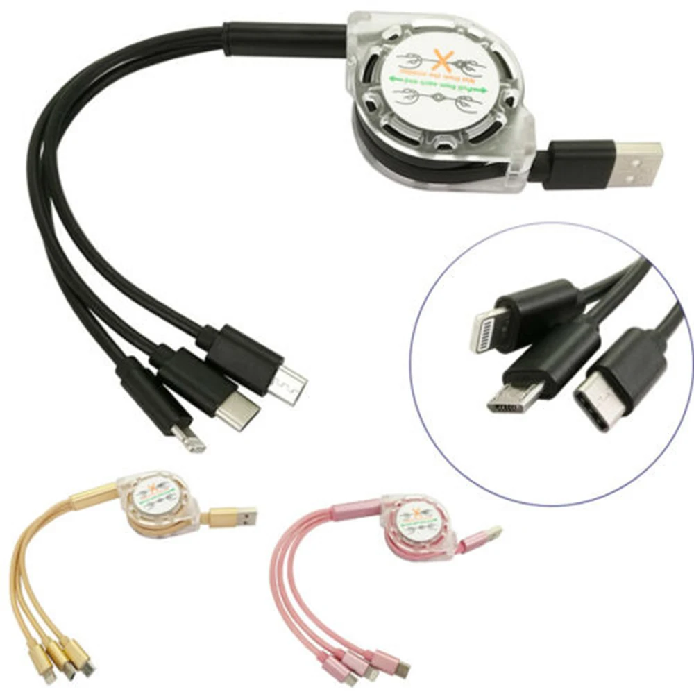 

Retractable Multi USB Charging Cable Micro USB Type C Cord For iPhone X 6 7 8 Mobile Phone Charger Cabel For Samsung S9 xiaomi