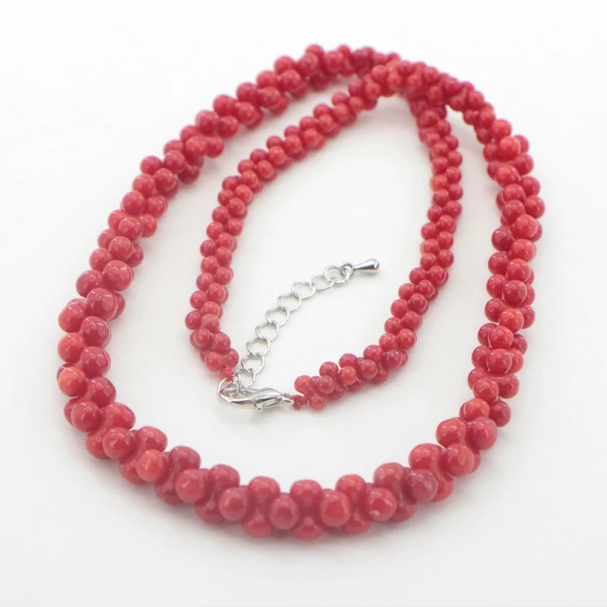 Natural red coral necklaces for women necklace best friend necklace gemstone jewelry wholesale sterling silver 925  (19)