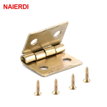 Messingüberzogen Mini Scharnier Antike Bronze Dekor Schmuck Holzkiste Schrank ZG