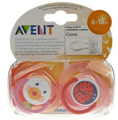 Avent пустышки без BPA Avent Ортодонтическая пустышка Avent Freeflow силиконовые пустышки 6-18 месяцев 2/упаковка - Цвет: Красный