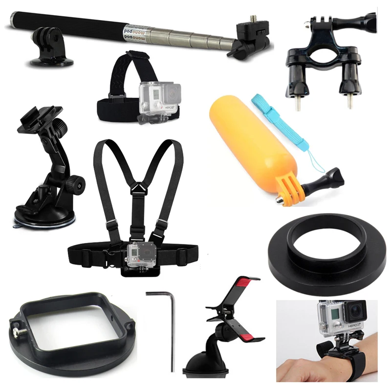 

Accessories Outdoor Sports Monopod Stick Hand Strap Adjustable Chest Harness Strap for GoPro Hero 3+4 5 6 Cameras go pro