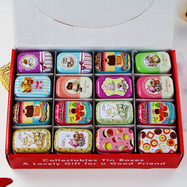 32 Pieces Set Mini Makeup Organizer Tin Box Diy Storage Square 32 Pieces Set Mini Makeup Organizer Tin Box Diy Storage Square Lipstick Case Small