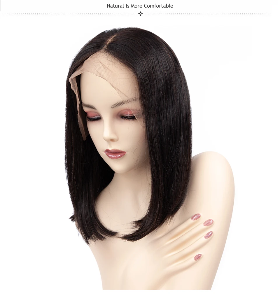 Todayonly бразильские прямые волосы боб Синтетические волосы на кружеве человеческих волос парики с челкой 13x4 человеческих волос парики для черный Для женщин блондинка парик человеческих волос