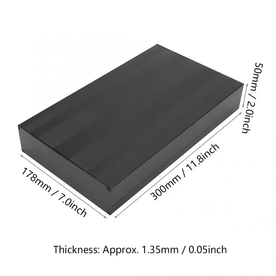 Водонепроницаемый черный чехол для электронного инструмента, алюминиевый чехол для инструментов DIY, 50x178x300 мм