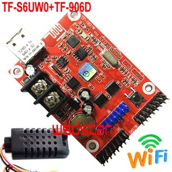 

TF-S6UW0+TF-906D Temperature & Humidity Sensor 1280*16 640*32 1*HUB08 & 2*HUB12 USB+WIFI Single & Dual color LED controller card