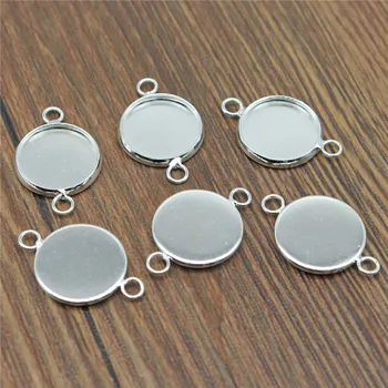 

10pcs 6 Colors Round Cabochon Base Connector, Cabochon Base Settings Connector, Cabochon Base Pendant Connector Fit 10~20mm